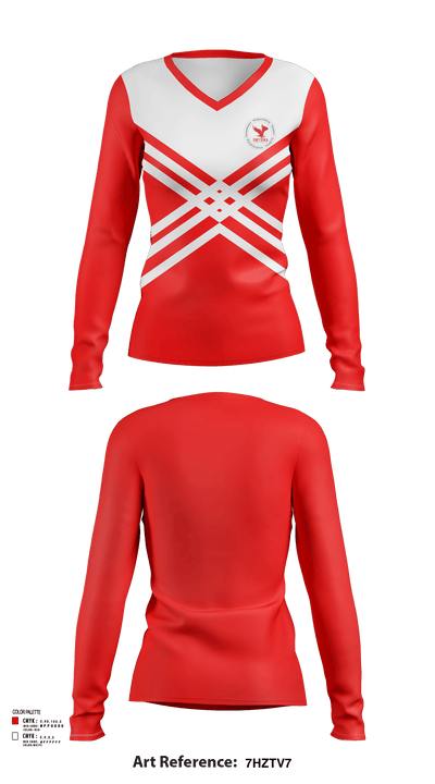 Smyrna Middle School Cheer 21576863 Women's Long Sleeve V-neck Shirt - 126