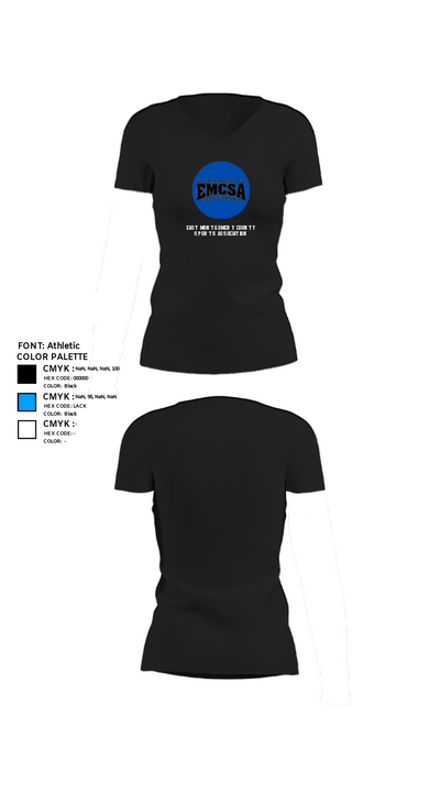 East Montgomery County Sports Association 83538044 Women's Short Sleeve V-neck Shirt - 10
