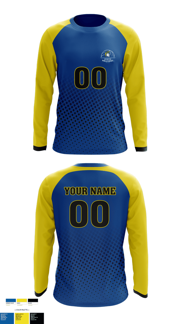 Long Sleeve Performance Shirt, Spartans, Women's Volleyball, Teamtime, Team time, sublimation, custom sports apparel, team uniforms, spirit wear, spiritwear, sports uniforms, custom shirts, team store, custom team store, fundraiser sports, apparel fundraiser