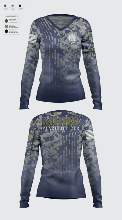 Mohawk Hudson Humane Society, Law Enforcement Division 82748774 Women's Long Sleeve V-neck Shirt - 3