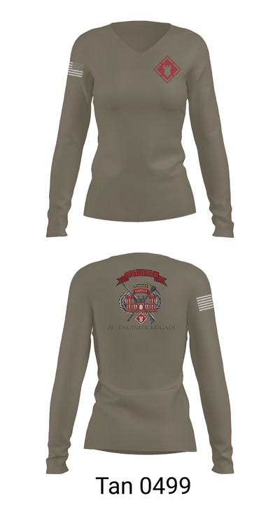 264 EN CO 72405798 Women's Long Sleeve V-neck Shirt - 77