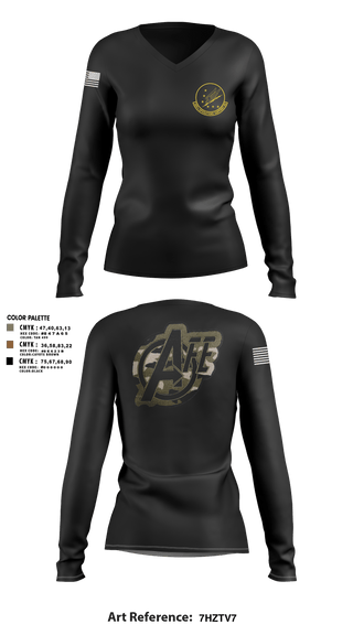 Womens Long Sleeve Vneck Shirt, 509 OSS, Air Force, Teamtime, Team time, sublimation, custom sports apparel, team uniforms, spirit wear, spiritwear, sports uniforms, custom shirts, team store, custom team store, fundraiser sports, apparel fundraiser