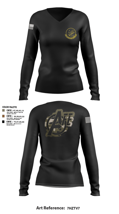 509 OSS 20473594 Women's Long Sleeve V-neck Shirt - 103