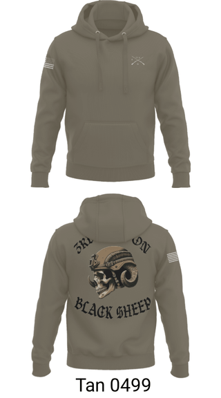 Hoodie, 3rd PLT Black Sheep, Army, Teamtime, Team time, sublimation, custom sports apparel, team uniforms, spirit wear, spiritwear, sports uniforms, custom shirts, team store, custom team store, fundraiser sports, apparel fundraiser