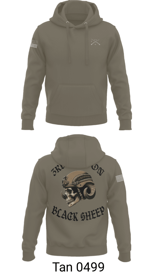 Hoodie, 3rd PLT Black Sheep, Army, Teamtime, Team time, sublimation, custom sports apparel, team uniforms, spirit wear, spiritwear, sports uniforms, custom shirts, team store, custom team store, fundraiser sports, apparel fundraiser