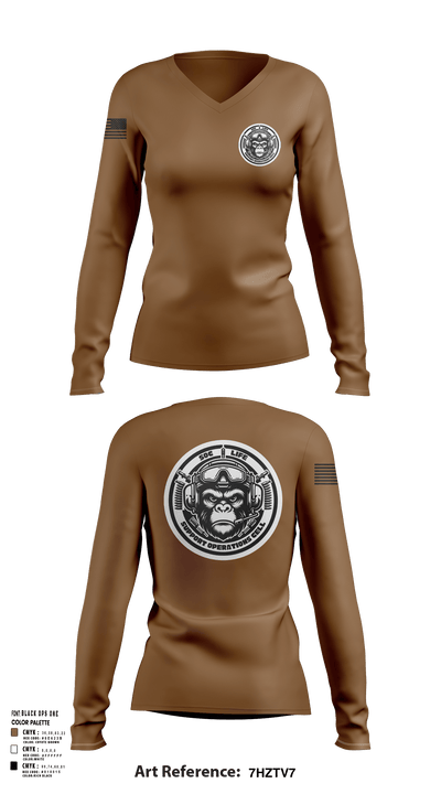SMTC 35310311 Women's Long Sleeve V-neck Shirt - 161