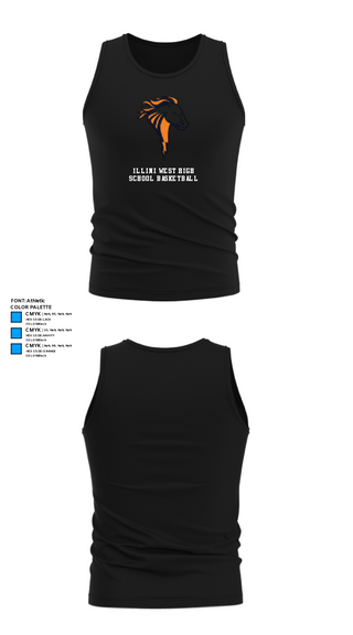 Tank Top, Illini West High School Basketball, Men's Basketball, Teamtime, Team time, sublimation, custom sports apparel, team uniforms, spirit wear, spiritwear, sports uniforms, custom shirts, team store, custom team store, fundraiser sports, apparel fundraiser