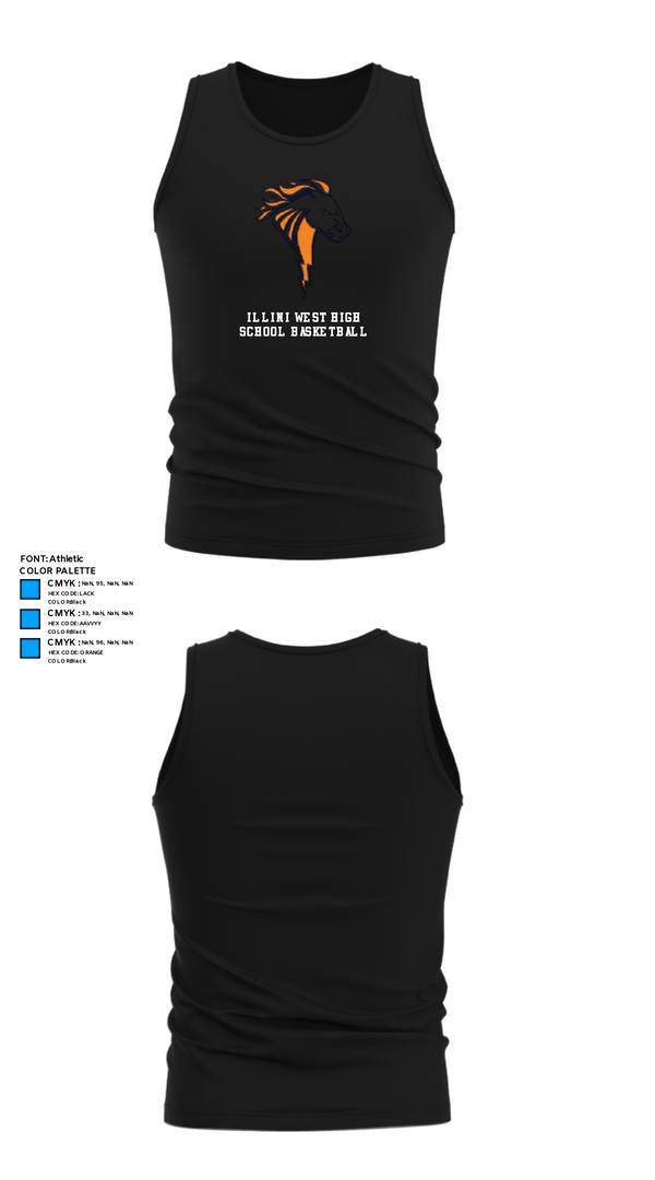 Tank Top, Illini West High School Basketball, Men's Basketball, Teamtime, Team time, sublimation, custom sports apparel, team uniforms, spirit wear, spiritwear, sports uniforms, custom shirts, team store, custom team store, fundraiser sports, apparel fundraiser