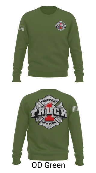 Crew Neck Sweatshirt, Truck 1, Fire Department, Teamtime, Team time, sublimation, custom sports apparel, team uniforms, spirit wear, spiritwear, sports uniforms, custom shirts, team store, custom team store, fundraiser sports, apparel fundraiser