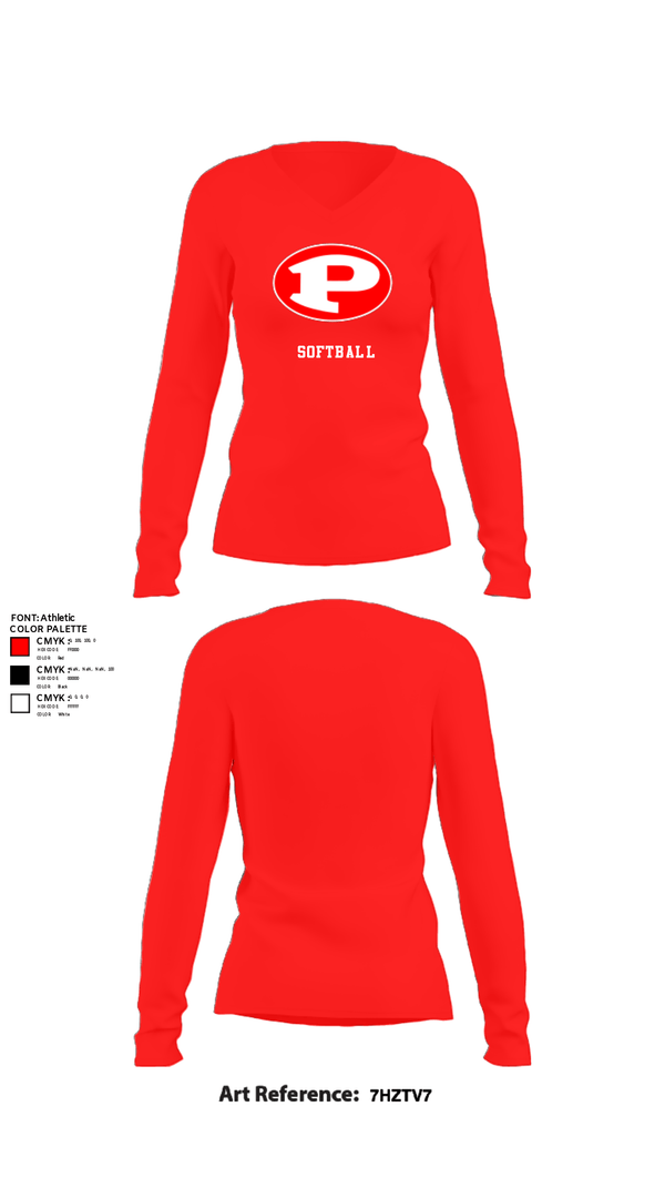 Women's Long Sleeve Vneck Shirt, Prestonsburg High School Softball, Softball, Teamtime, Team time, sublimation, custom sports apparel, team uniforms, spirit wear, spiritwear, sports uniforms, custom shirts, team store, custom team store, fundraiser sports, apparel fundraiser