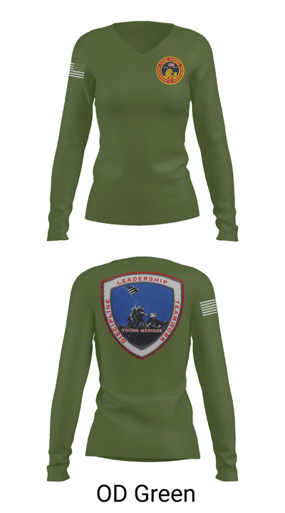 Lancaster County Young Marines 89976049 Women's Long Sleeve V-neck Shirt -1 57