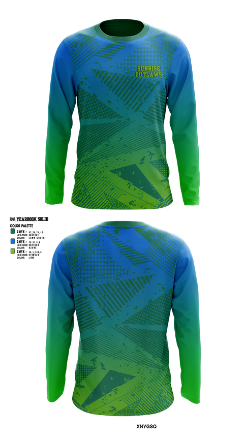 Long Sleeve Performance Shirt, Sunrise Outlaws, Softball, Teamtime, Team time, sublimation, custom sports apparel, team uniforms, spirit wear, spiritwear, sports uniforms, custom shirts, team store, custom team store, fundraiser sports, apparel fundraiser