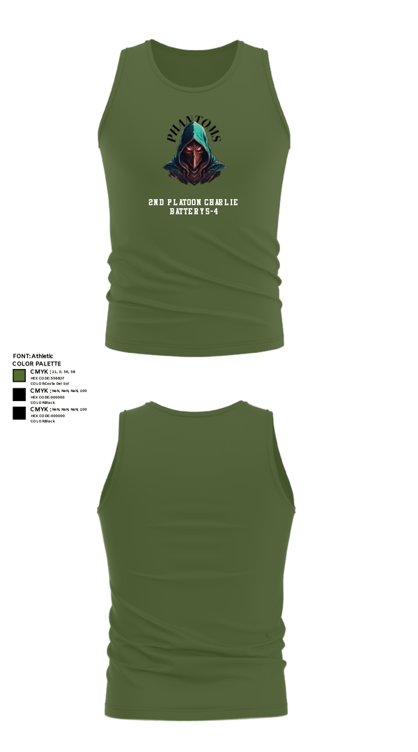 Tank Top, 2nd Platoon Charlie Battery 5-4, Army, Teamtime, Team time, sublimation, custom sports apparel, team uniforms, spirit wear, spiritwear, sports uniforms, custom shirts, team store, custom team store, fundraiser sports, apparel fundraiser