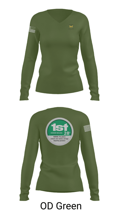28th MP Company 42431415 Women's Long Sleeve V-neck Shirt - 54