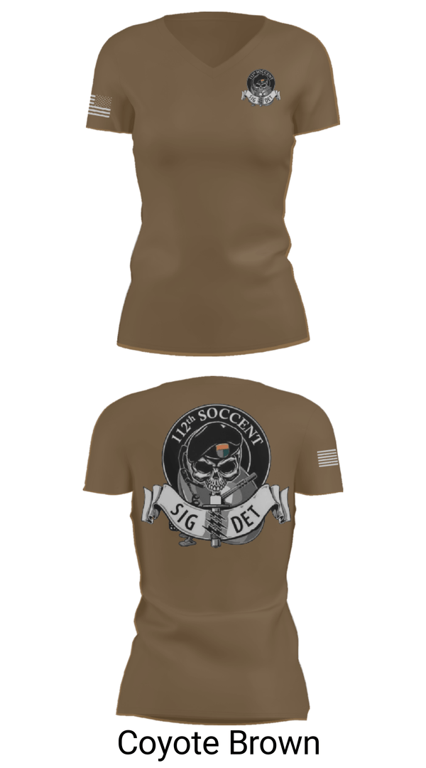 Women's Short Sleeve Vneck Shirt, 112 SOCCENT SIGDET, Army, Teamtime, Team time, sublimation, custom sports apparel, team uniforms, spirit wear, spiritwear, sports uniforms, custom shirts, team store, custom team store, fundraiser sports, apparel fundraiser