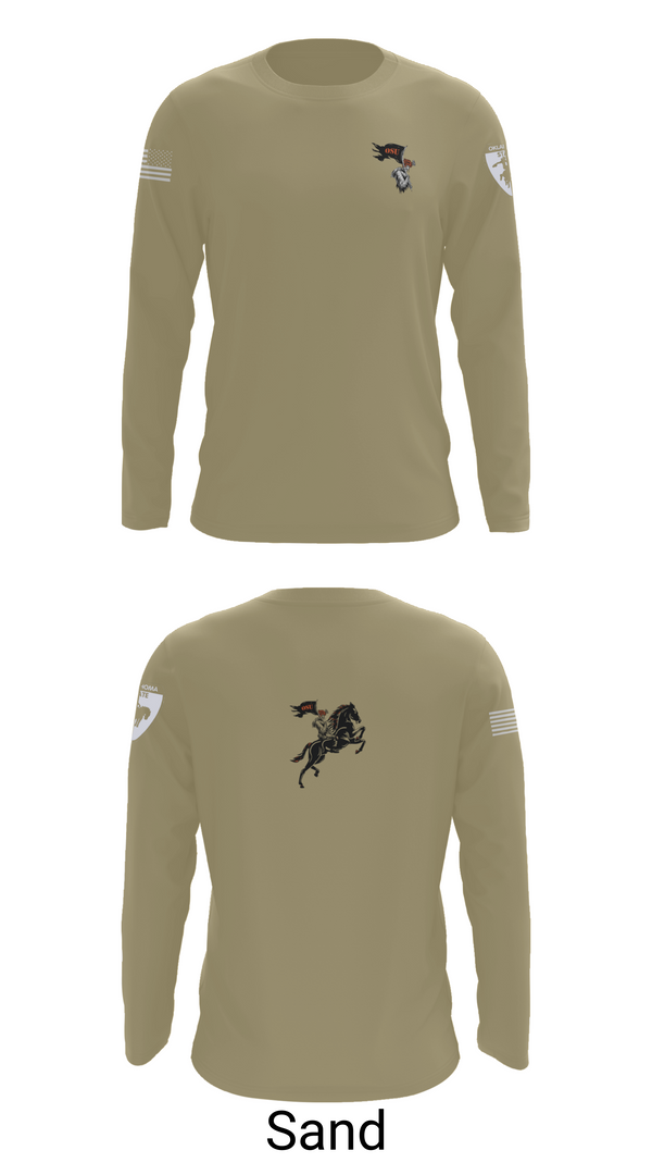 Long Sleeve Performance Shirt, Oklahoma State University Ranger Challenge, Army, Teamtime, Team time, sublimation, custom sports apparel, team uniforms, spirit wear, spiritwear, sports uniforms, custom shirts, team store, custom team store, fundraiser sports, apparel fundraiser