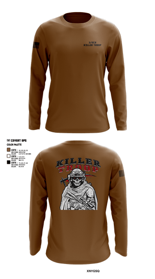 Long Sleeve Performance Shirt, 3/2CR Killer Troop, Army, Teamtime, Team time, sublimation, custom sports apparel, team uniforms, spirit wear, spiritwear, sports uniforms, custom shirts, team store, custom team store, fundraiser sports, apparel fundraiser