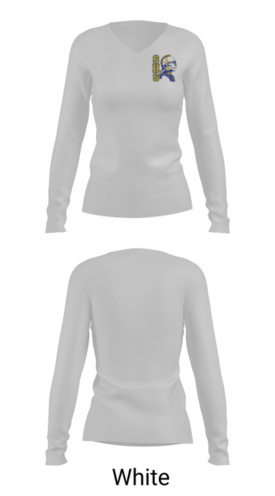 Stafford High School Basketball 81575563 Women's Long Sleeve V-neck Shirt -1 16