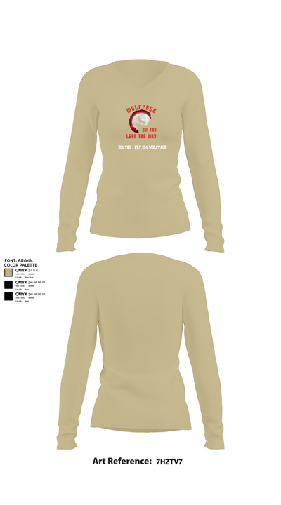 331 TRS / FLT 154 WOLFPACK 75262694 Women's Long Sleeve V-neck Shirt - 82