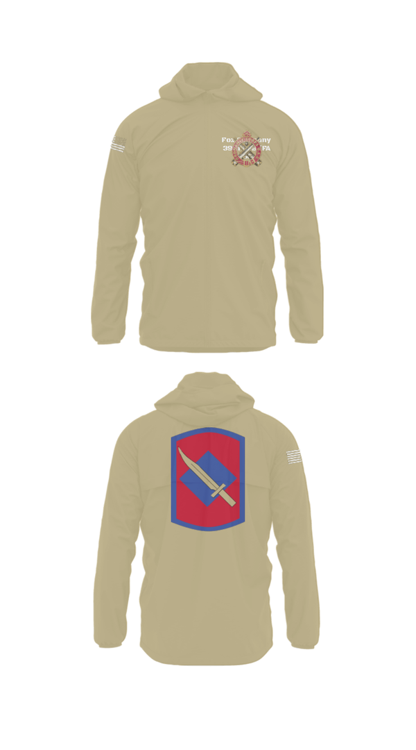 Windbreaker, Fox Company 39th BSB (FA FSC), National Guard, Teamtime, Team time, sublimation, custom sports apparel, team uniforms, spirit wear, spiritwear, sports uniforms, custom shirts, team store, custom team store, fundraiser sports, apparel fundraiser