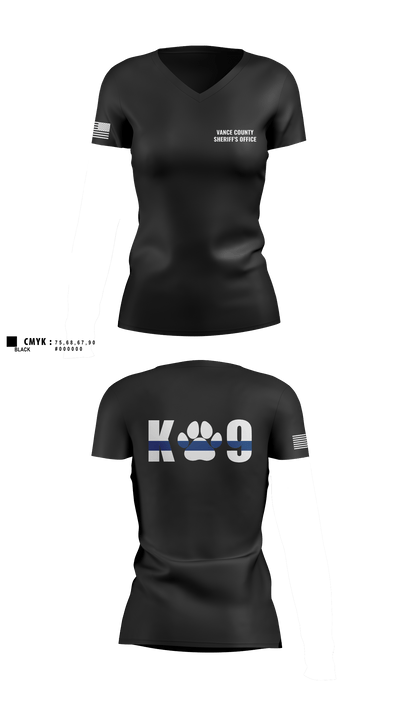 Vance County Sheriff's Office  K9 Unit 48237740 Women's Short Sleeve V-neck Shirt - 6