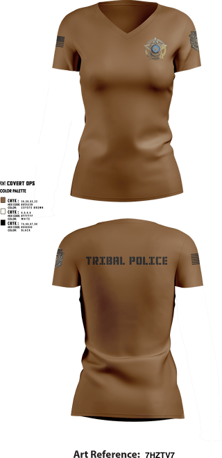 Womens Short Sleeve Vneck Shirt, Eastern Shawnee Tribal Police, Police, Teamtime, Team time, sublimation, custom sports apparel, team uniforms, spirit wear, spiritwear, sports uniforms, custom shirts, team store, custom team store, fundraiser sports, apparel fundraiser