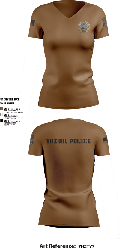 Eastern Shawnee Tribal Police 67427450 Women's Short Sleeve V-neck Shirt - 8