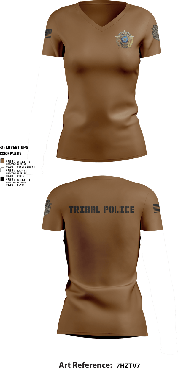 Womens Short Sleeve Vneck Shirt, Eastern Shawnee Tribal Police, Police, Teamtime, Team time, sublimation, custom sports apparel, team uniforms, spirit wear, spiritwear, sports uniforms, custom shirts, team store, custom team store, fundraiser sports, apparel fundraiser