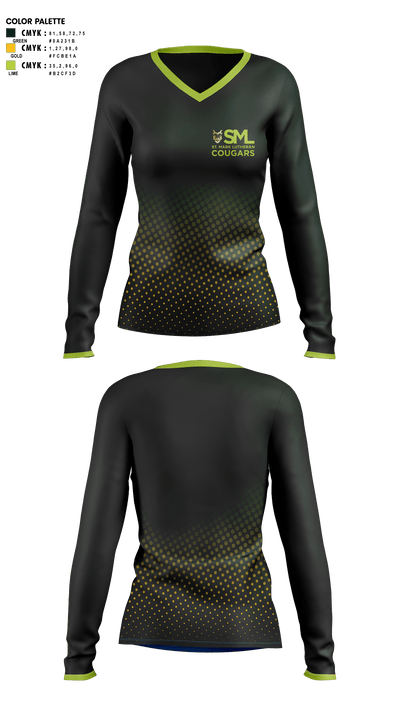 Denison High School Swimming 37701512 Women's Long Sleeve V-neck Shirt - 3