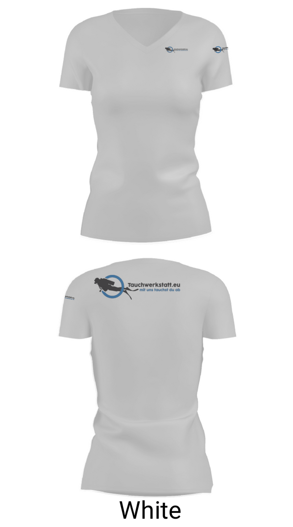 Women's Short Sleeve Vneck Shirt, Tauchwerkstatt.eu, , Teamtime, Team time, sublimation, custom sports apparel, team uniforms, spirit wear, spiritwear, sports uniforms, custom shirts, team store, custom team store, fundraiser sports, apparel fundraiser
