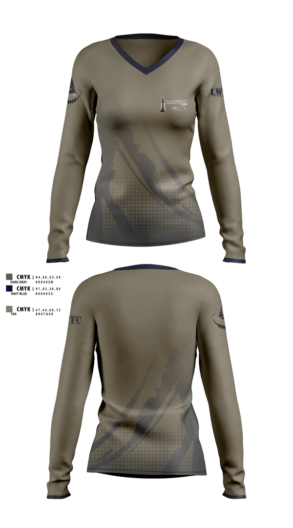 Womens Long Sleeve Vneck Shirt, Logan Williams Football Camps, , Teamtime, Team time, sublimation, custom sports apparel, team uniforms, spirit wear, spiritwear, sports uniforms, custom shirts, team store, custom team store, fundraiser sports, apparel fundraiser