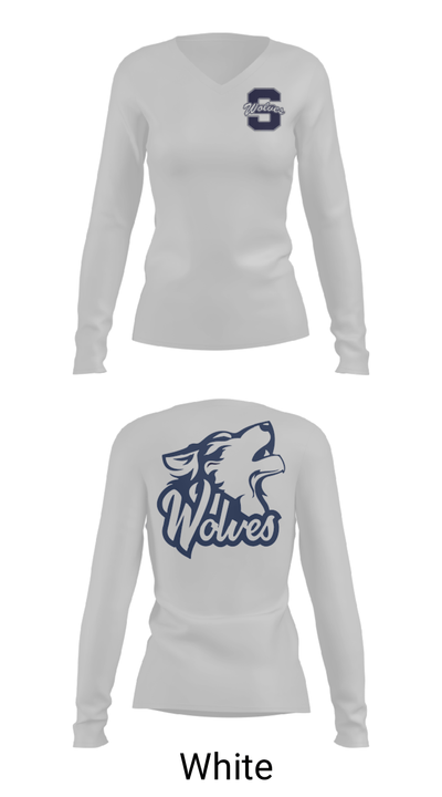 Shawnee Middle School Cheer 74518757 Women's Long Sleeve V-neck Shirt - 16