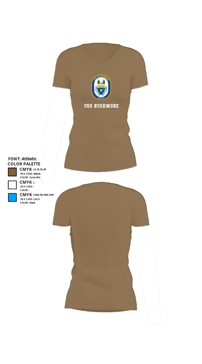 USS RUSHMORE 78932182 Women's Short Sleeve V-neck Shirt - 4