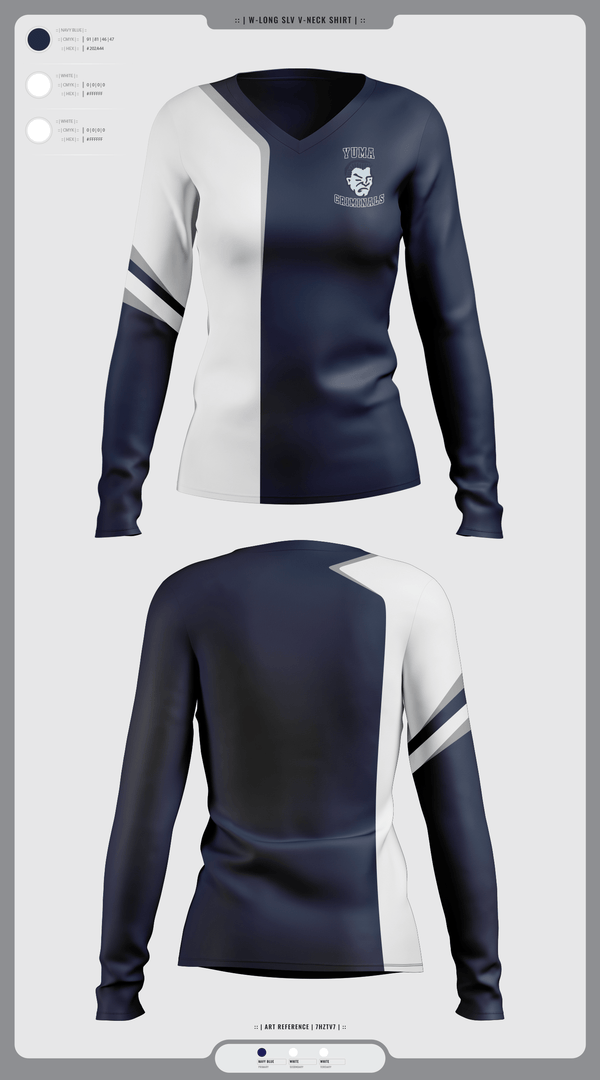 Womens Long Sleeve Vneck Shirt, Yuma High School Wrestling, Wrestling, Teamtime, Team time, sublimation, custom sports apparel, team uniforms, spirit wear, spiritwear, sports uniforms, custom shirts, team store, custom team store, fundraiser sports, apparel fundraiser