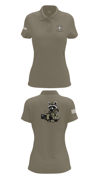 Womens Short Sleeve Performance Polo, Node 66216 Bandwidth Bandits, Army, Teamtime, Team time, sublimation, custom sports apparel, team uniforms, spirit wear, spiritwear, sports uniforms, custom shirts, team store, custom team store, fundraiser sports, apparel fundraiser