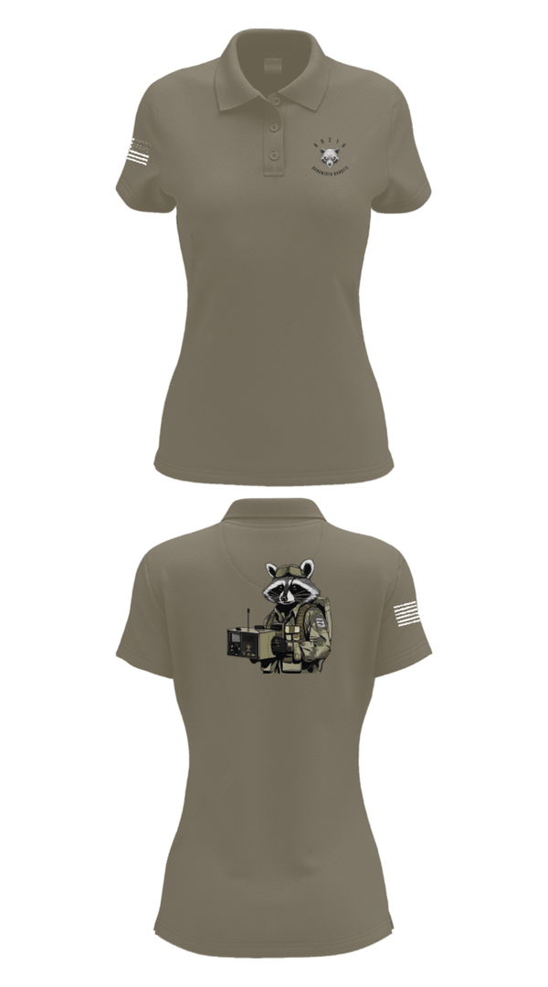 Womens Short Sleeve Performance Polo, Node 66216 Bandwidth Bandits, Army, Teamtime, Team time, sublimation, custom sports apparel, team uniforms, spirit wear, spiritwear, sports uniforms, custom shirts, team store, custom team store, fundraiser sports, apparel fundraiser