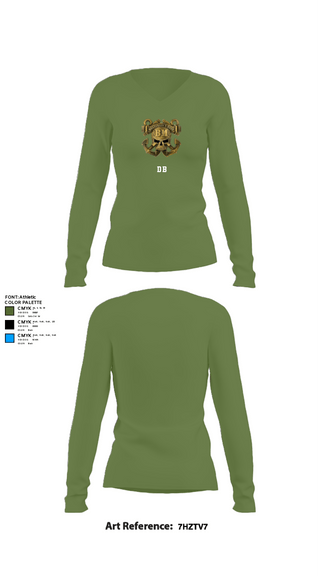 Women's Long Sleeve Vneck Shirt, DB, Navy, Teamtime, Team time, sublimation, custom sports apparel, team uniforms, spirit wear, spiritwear, sports uniforms, custom shirts, team store, custom team store, fundraiser sports, apparel fundraiser