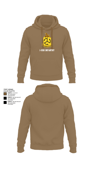 Hoodie, 1-200 Infantry, National Guard, Teamtime, Team time, sublimation, custom sports apparel, team uniforms, spirit wear, spiritwear, sports uniforms, custom shirts, team store, custom team store, fundraiser sports, apparel fundraiser