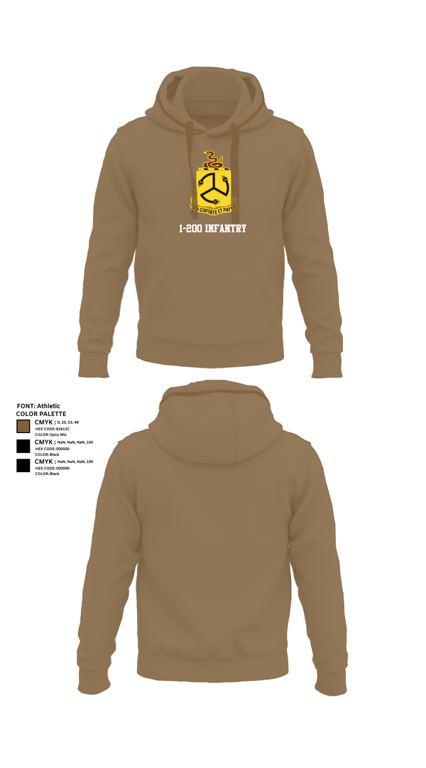 Hoodie, 1-200 Infantry, National Guard, Teamtime, Team time, sublimation, custom sports apparel, team uniforms, spirit wear, spiritwear, sports uniforms, custom shirts, team store, custom team store, fundraiser sports, apparel fundraiser