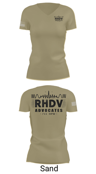 Womens Short Sleeve Vneck Shirt, 711 HPW/RHDV, Army, Teamtime, Team time, sublimation, custom sports apparel, team uniforms, spirit wear, spiritwear, sports uniforms, custom shirts, team store, custom team store, fundraiser sports, apparel fundraiser