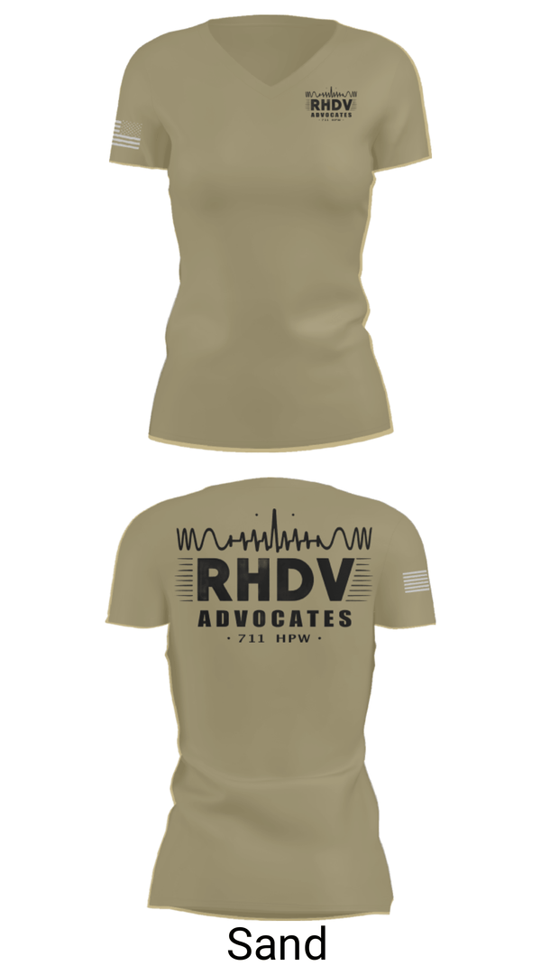 Womens Short Sleeve Vneck Shirt, 711 HPW/RHDV, Army, Teamtime, Team time, sublimation, custom sports apparel, team uniforms, spirit wear, spiritwear, sports uniforms, custom shirts, team store, custom team store, fundraiser sports, apparel fundraiser