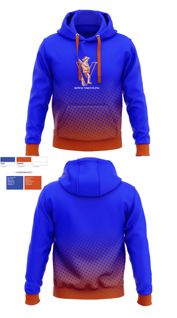 Hoodie, Bowie, Wrestling, Teamtime, Team time, sublimation, custom sports apparel, team uniforms, spirit wear, spiritwear, sports uniforms, custom shirts, team store, custom team store, fundraiser sports, apparel fundraiser
