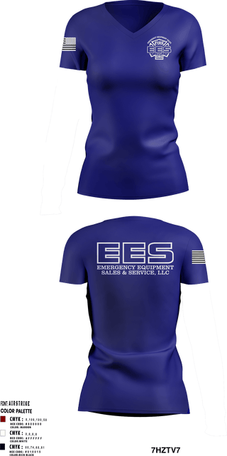 Women's Short Sleeve Vneck Shirt, Emergency Equipment Sales & Service, , Teamtime, Team time, sublimation, custom sports apparel, team uniforms, spirit wear, spiritwear, sports uniforms, custom shirts, team store, custom team store, fundraiser sports, apparel fundraiser