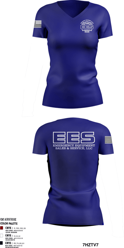 Emergency Equipment Sales & Service 90010417 Women's Short Sleeve V-neck Shirt - 4