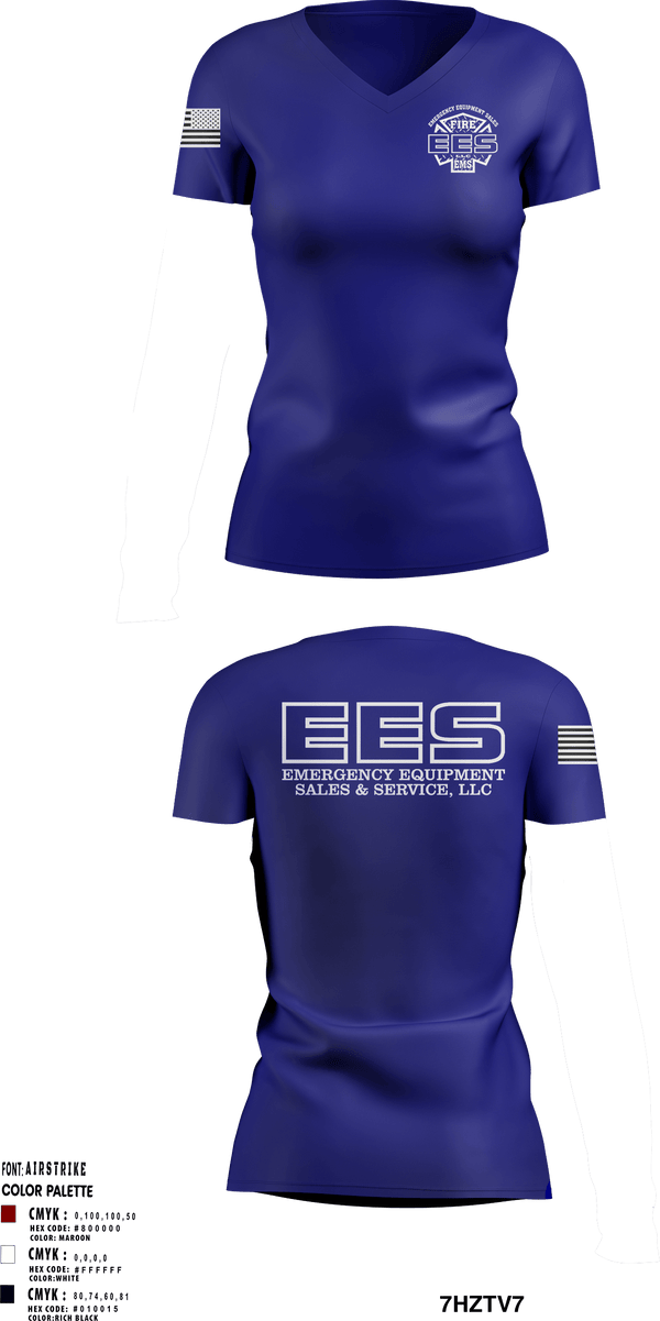 Women's Short Sleeve Vneck Shirt, Emergency Equipment Sales & Service, , Teamtime, Team time, sublimation, custom sports apparel, team uniforms, spirit wear, spiritwear, sports uniforms, custom shirts, team store, custom team store, fundraiser sports, apparel fundraiser