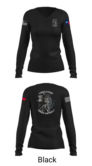 Women's Long Sleeve Vneck Shirt, 90th ASB B co 4Th Platoon, Army, Teamtime, Team time, sublimation, custom sports apparel, team uniforms, spirit wear, spiritwear, sports uniforms, custom shirts, team store, custom team store, fundraiser sports, apparel fundraiser