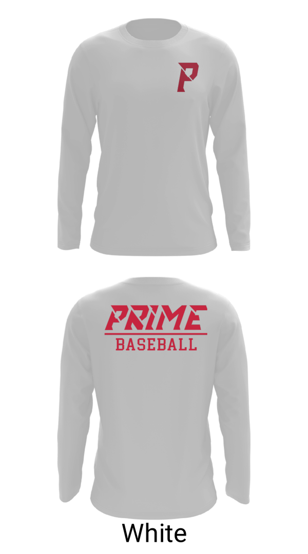 Long Sleeve Performance Shirt, Prime Baseball, Baseball, Teamtime, Team time, sublimation, custom sports apparel, team uniforms, spirit wear, spiritwear, sports uniforms, custom shirts, team store, custom team store, fundraiser sports, apparel fundraiser