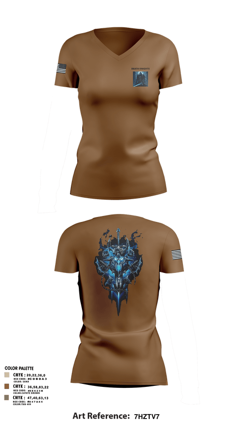 Womens Short Sleeve Vneck Shirt, Death Knights, Army, Teamtime, Team time, sublimation, custom sports apparel, team uniforms, spirit wear, spiritwear, sports uniforms, custom shirts, team store, custom team store, fundraiser sports, apparel fundraiser