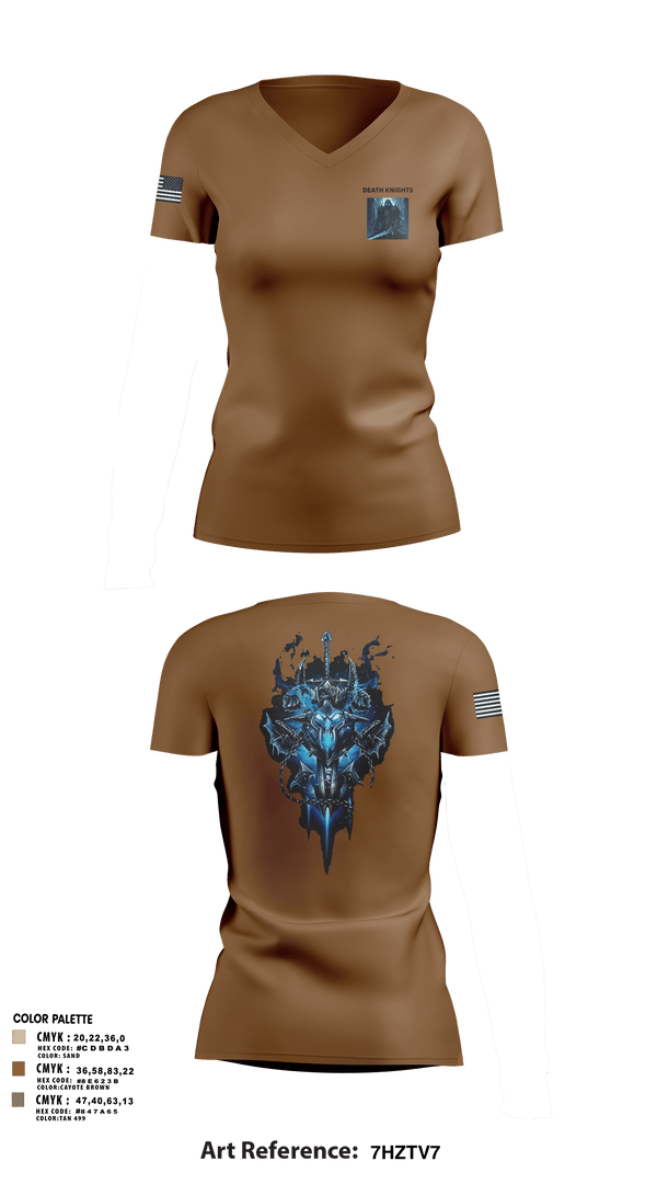 Womens Short Sleeve Vneck Shirt, Death Knights, Army, Teamtime, Team time, sublimation, custom sports apparel, team uniforms, spirit wear, spiritwear, sports uniforms, custom shirts, team store, custom team store, fundraiser sports, apparel fundraiser