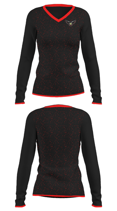 Cheney High School Tennis 93261461 Women's Long Sleeve V-neck Shirt - 33